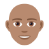 👨🏽‍🦲 man: medium skin tone, bald display on JoyPixels